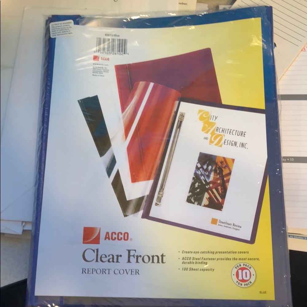 Clear front report cover Navy